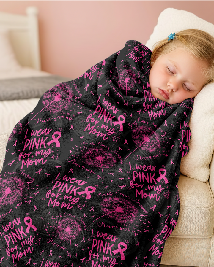 I Wear Pink For My Mom Bamboo Blanket