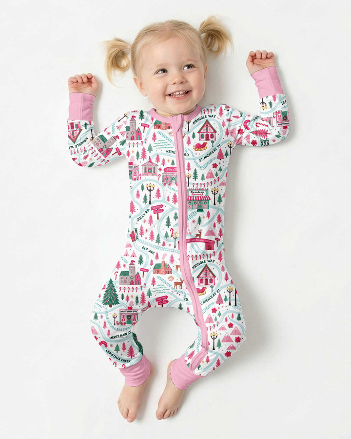 Whimsical North Pole Map Bamboo Convertible Zippy