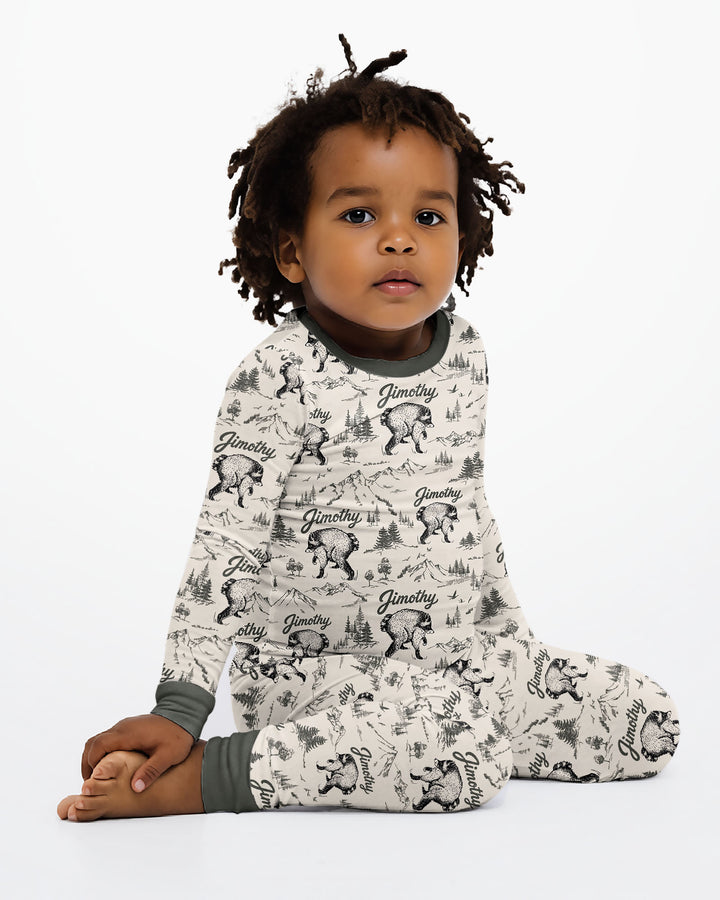 Zweiteiliges Langarm-Pyjama-Set mit Sommerfrüchten