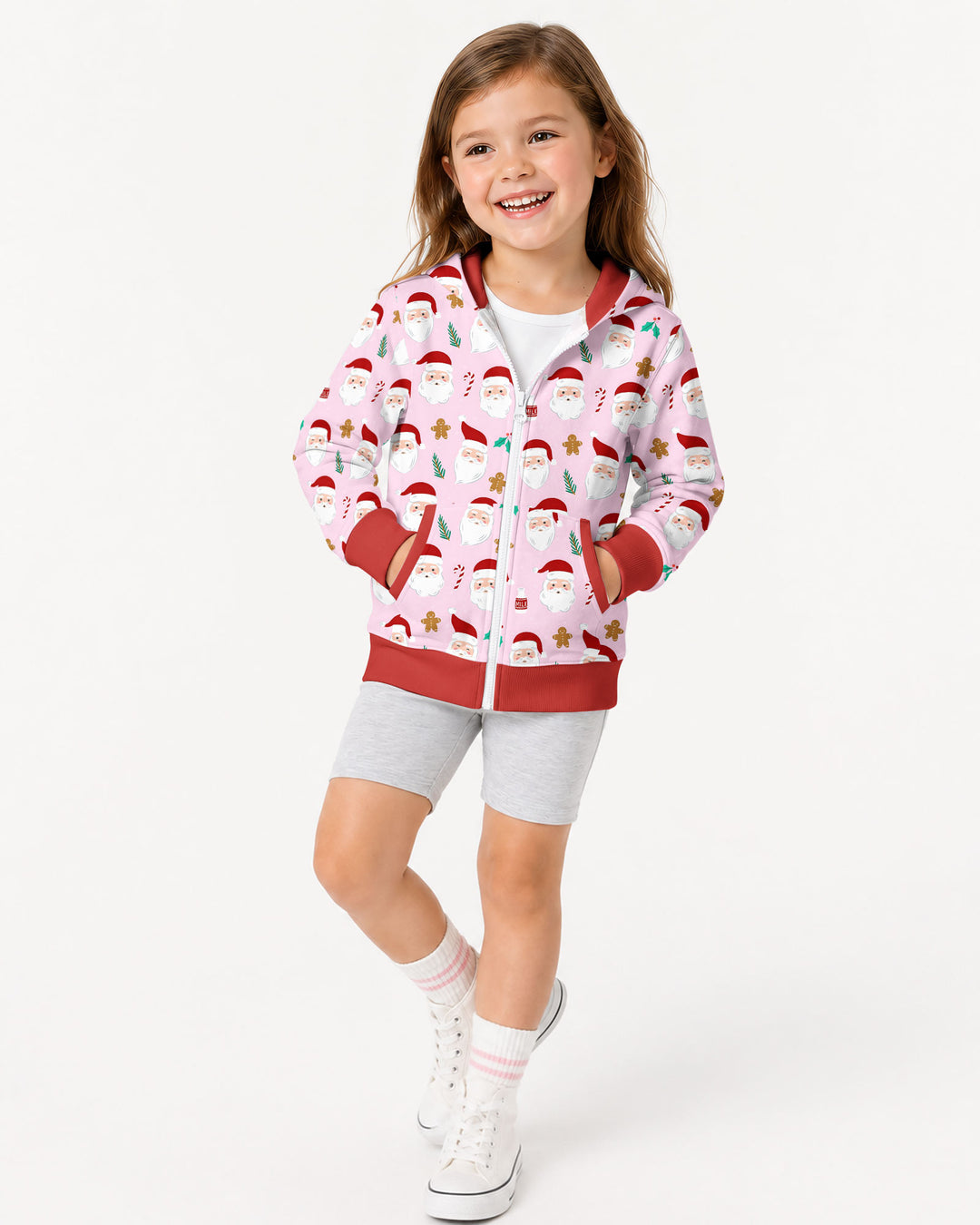 Christmas Sweet Santa Bamboo Zip Hoodie