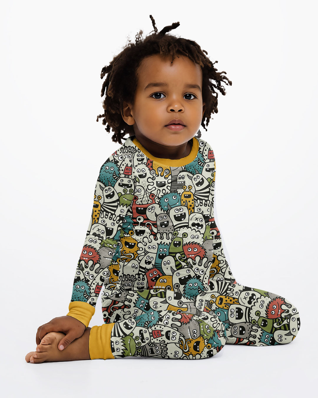 Monsters And Friends Bamboo Two Piece Long Sleeve Pajama Set