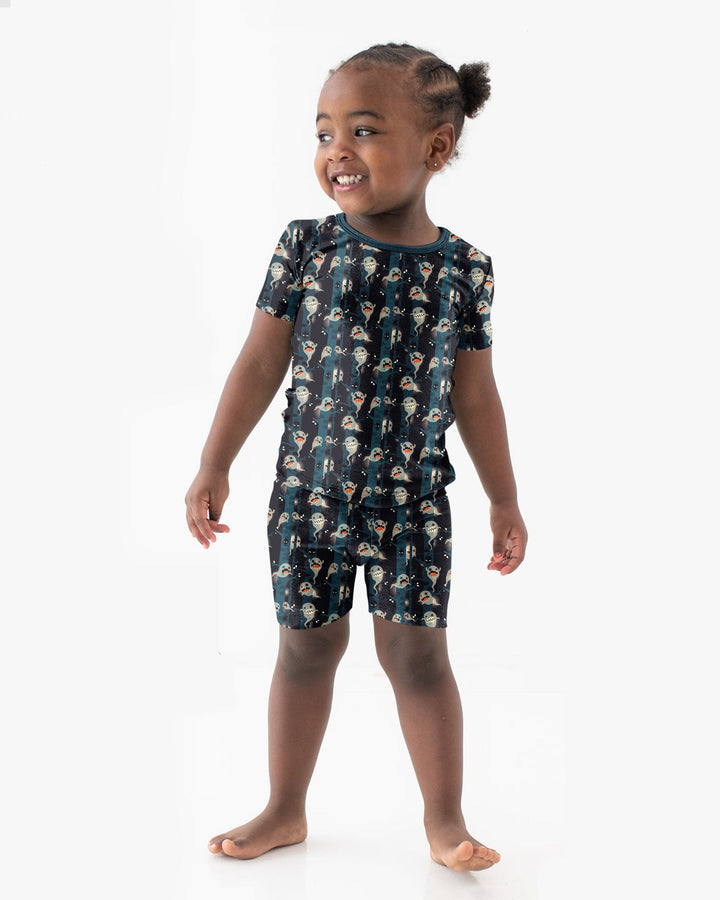 Scared yet Bamboo Two Piece Short Sleeve Shorts Pajama Set