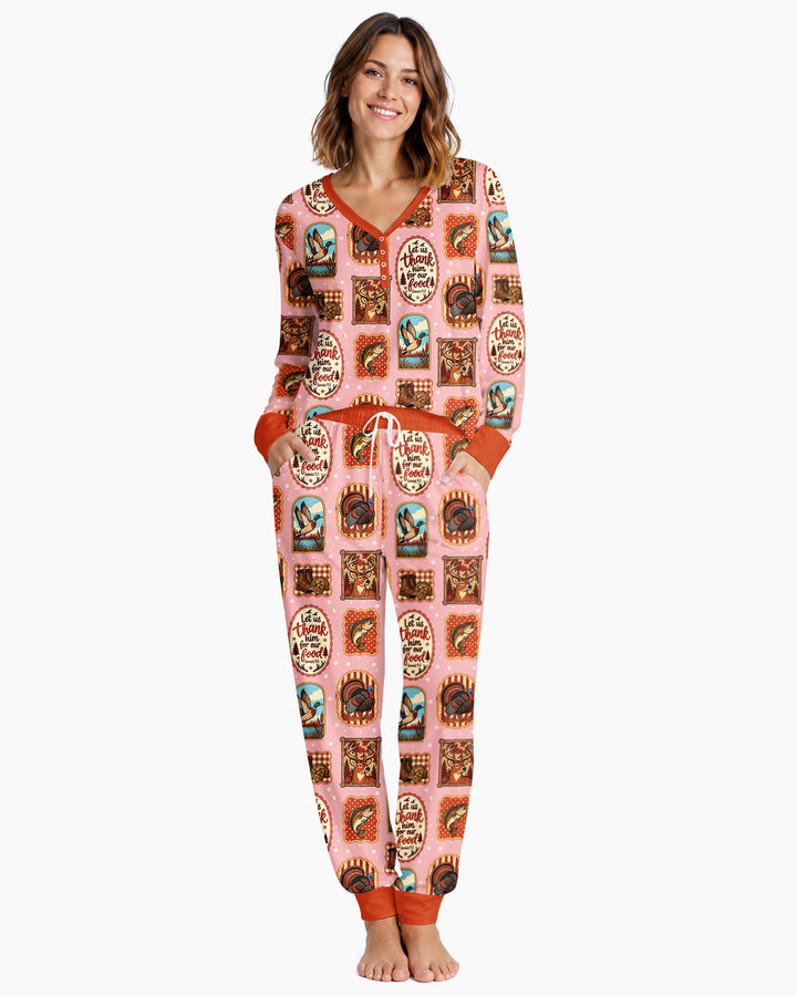 Hunting Let Us Thank Him For Our Food Bamboo Women Pajama Set