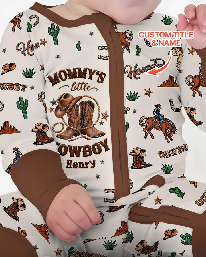 Personalized Family's Little Cowboy Bamboo Convertible Zippy