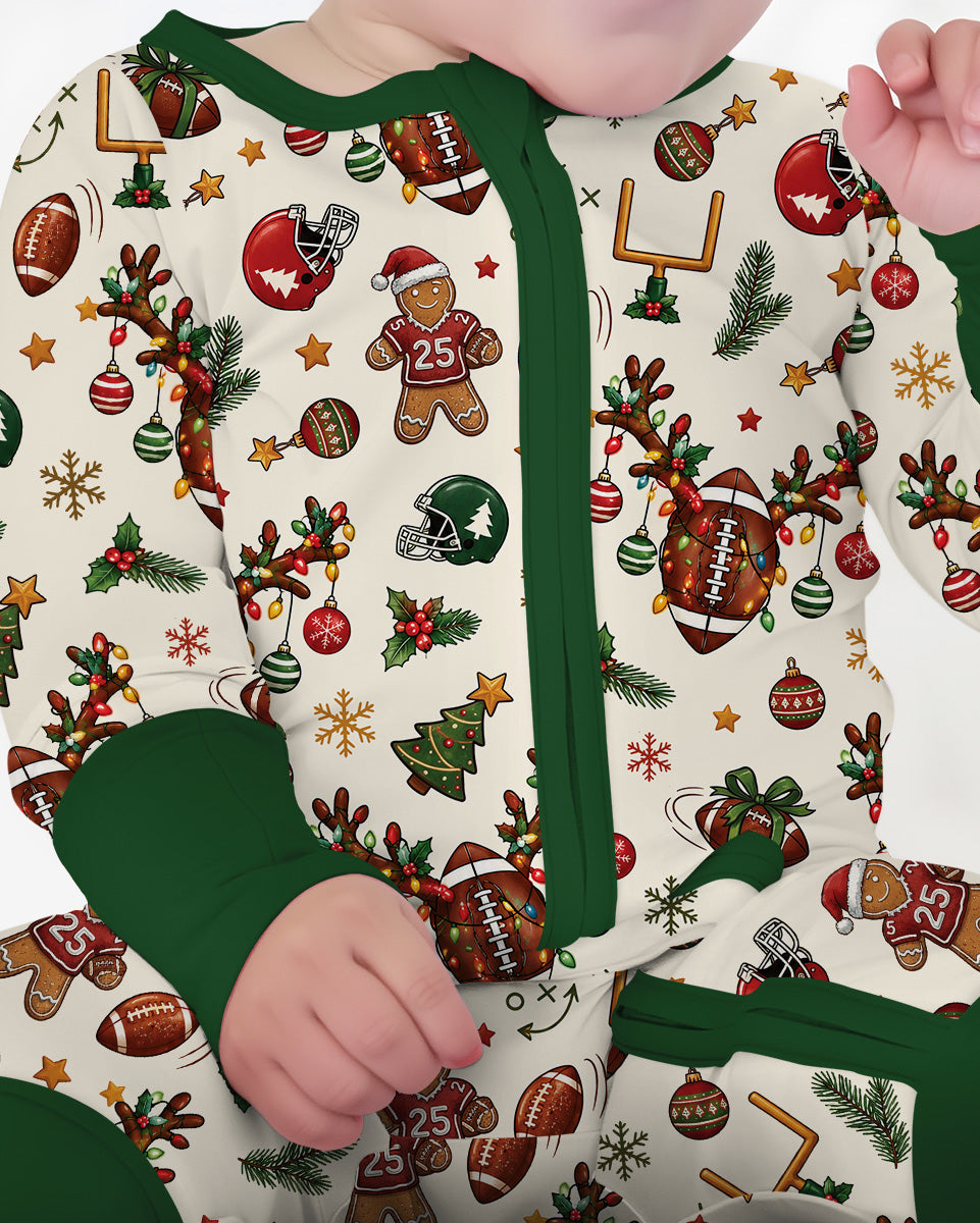 Football Christmas Merry Kickmas Bamboo Convertible Zippy