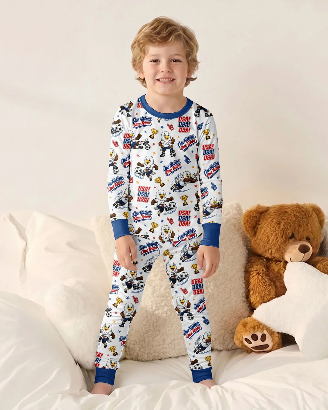 Zweiteiliges Langarm-Pyjama-Set mit Sommerfrüchten