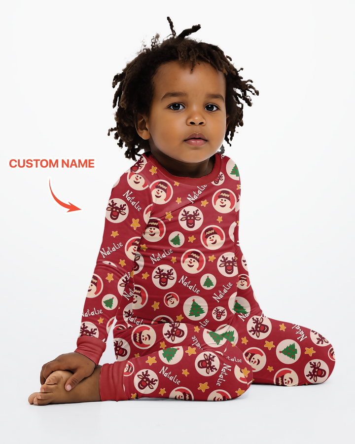 Christmas Dinner Bamboo Two Piece Long Sleeve Pajama Set