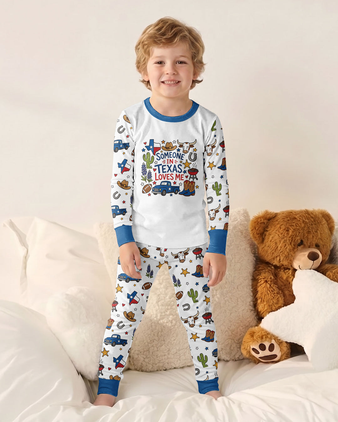 Someone in Texas Loves Me Bamboo Two Piece Long Sleeve Pajama Set