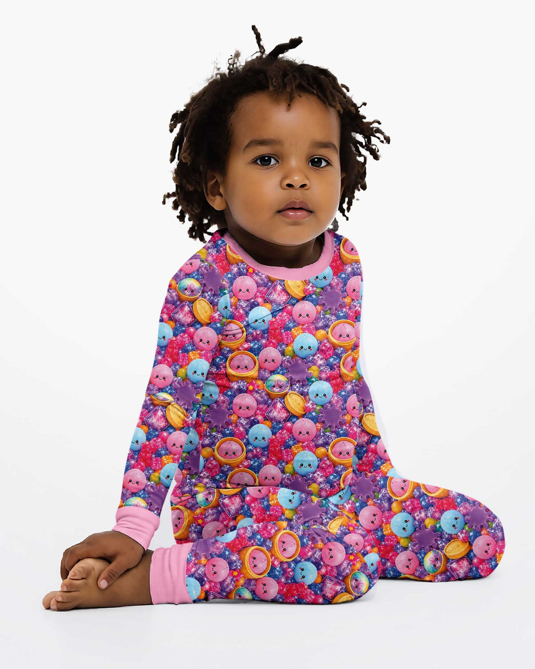 Zweiteiliges Langarm-Pyjama-Set mit Sommerfrüchten