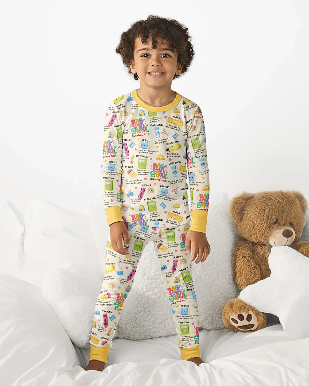 Zweiteiliges Langarm-Pyjama-Set mit Sommerfrüchten