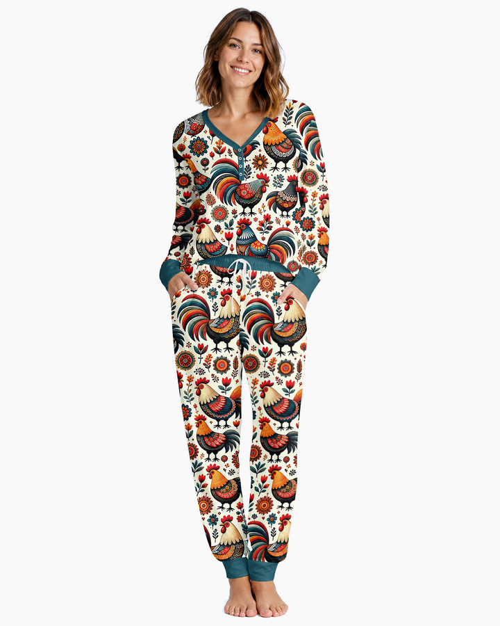 Country Chickens Bamboo Women Pajama Set