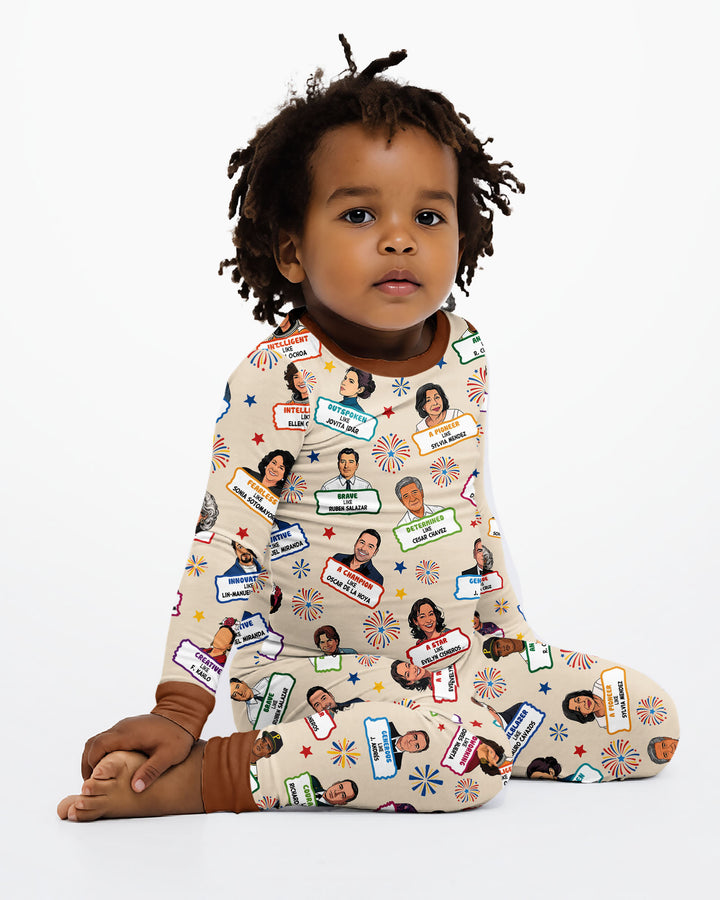 Zweiteiliges Langarm-Pyjama-Set mit Sommerfrüchten