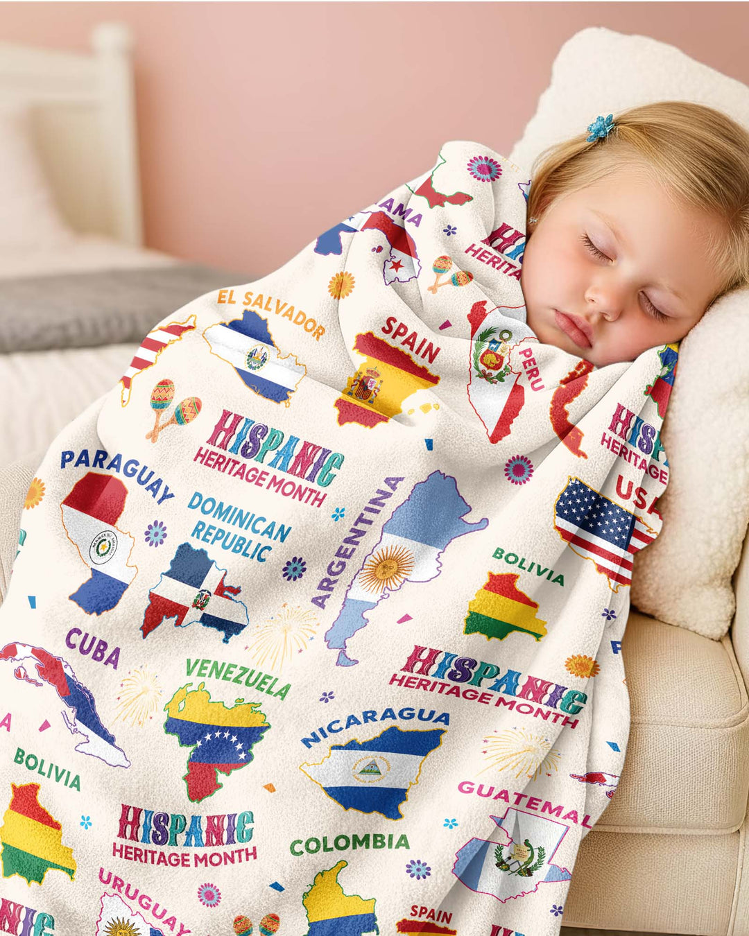 Hispanic Heritage Month Country Flags Bamboo Blanket