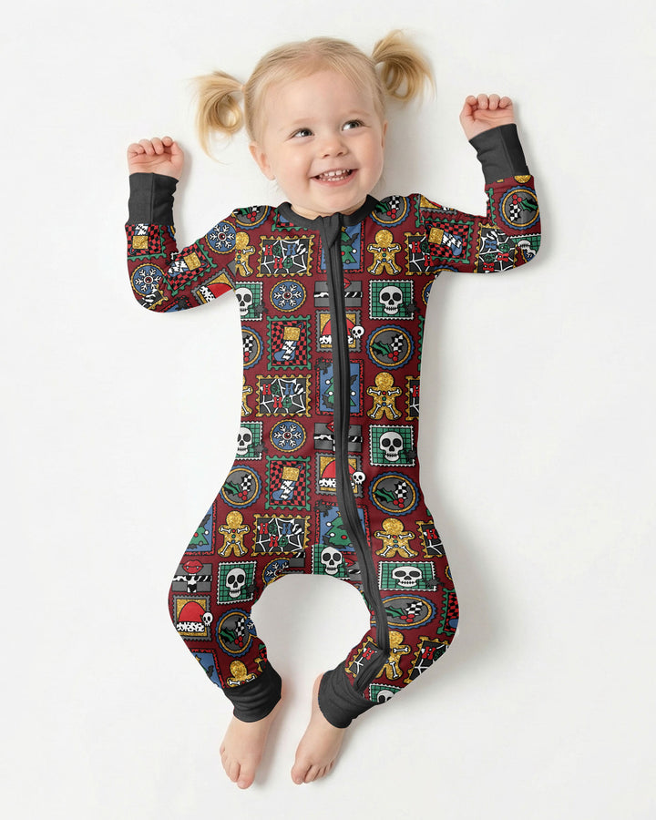 Retro Spooky Christmas Stamp Bamboo Convertible Zippy