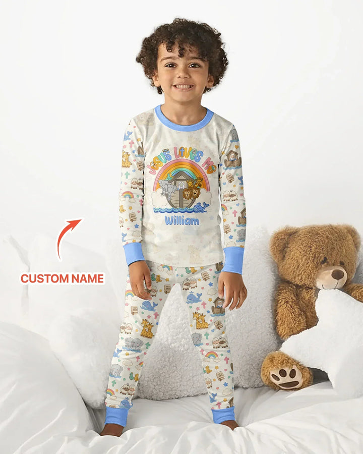 Zweiteiliges Langarm-Pyjama-Set mit Sommerfrüchten
