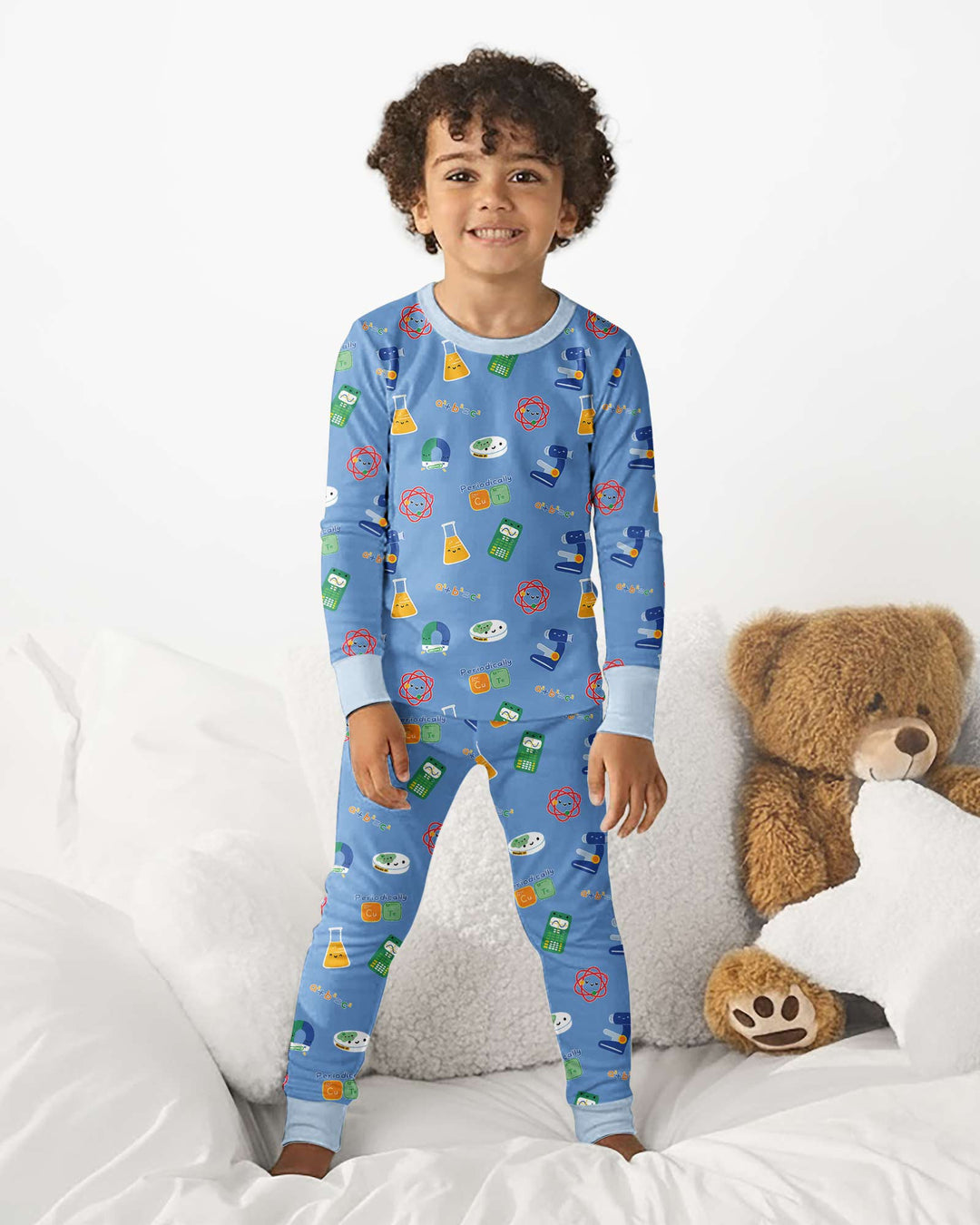 Zweiteiliges Langarm-Pyjama-Set mit Sommerfrüchten