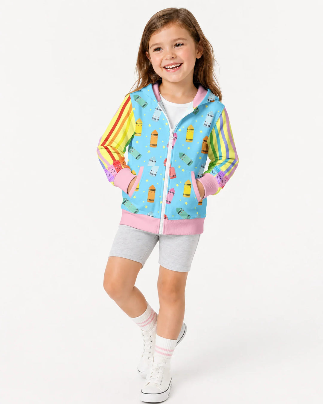 Happy Crayon Friends Bamboo Zip Hoodie