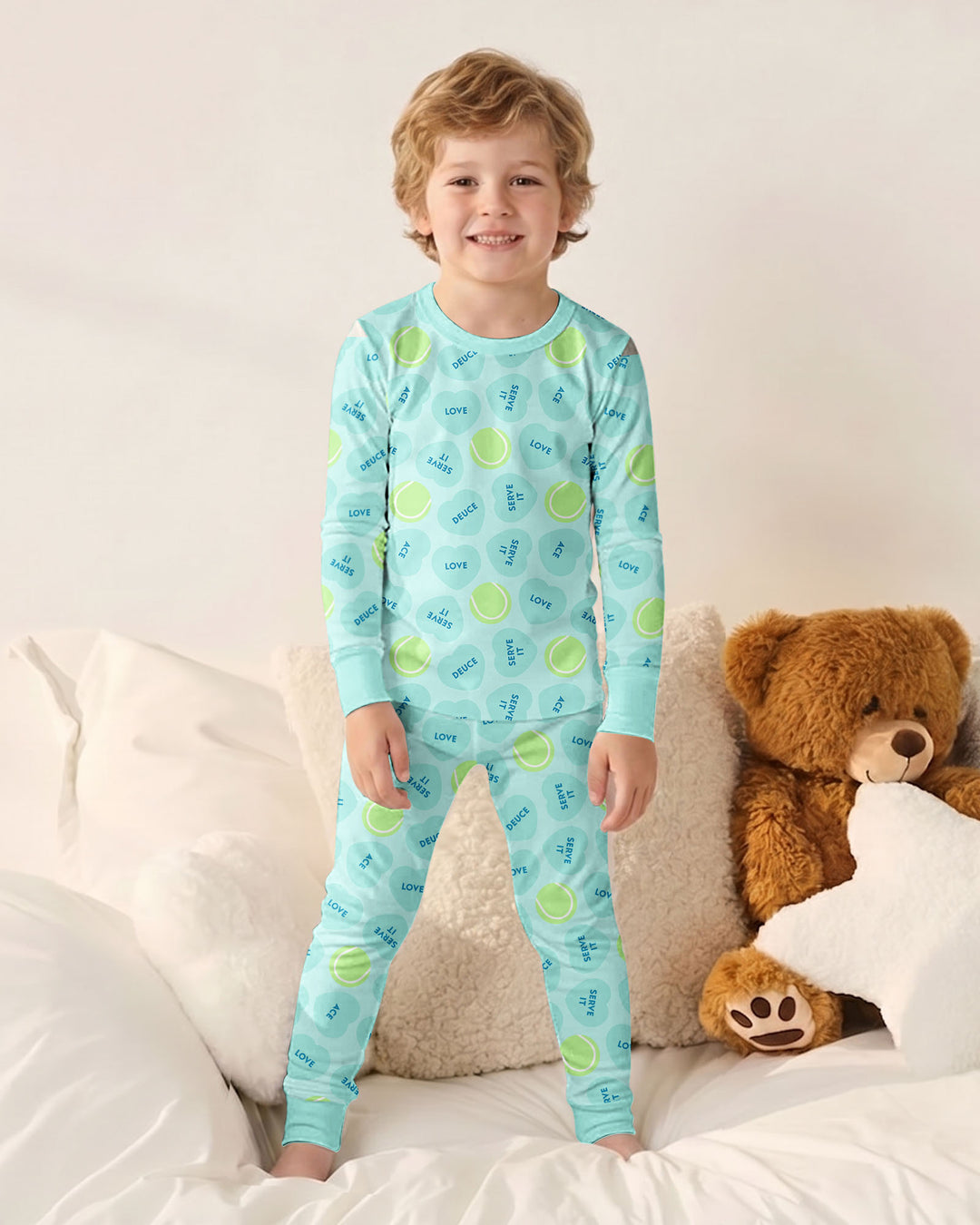 Tennis with Love Bamboo Two Piece Long Sleeve Pajama Set