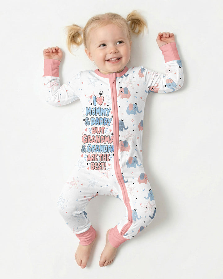 I Love Mommy & Daddy, but Grandma & Grandpa Are the Best! Bamboo Convertible Zippy