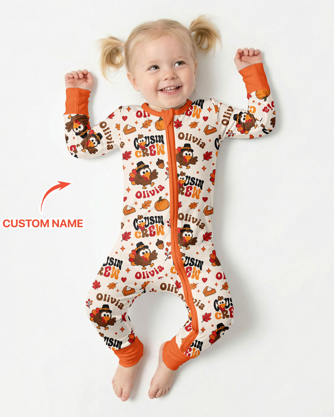 Personalized Cousin Crew Thanksgiving Bamboo Convertible Zippy