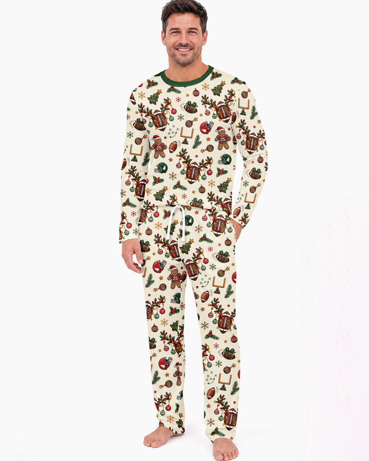 Football Christmas Merry Kickmas Bamboo Men's Pajama Set