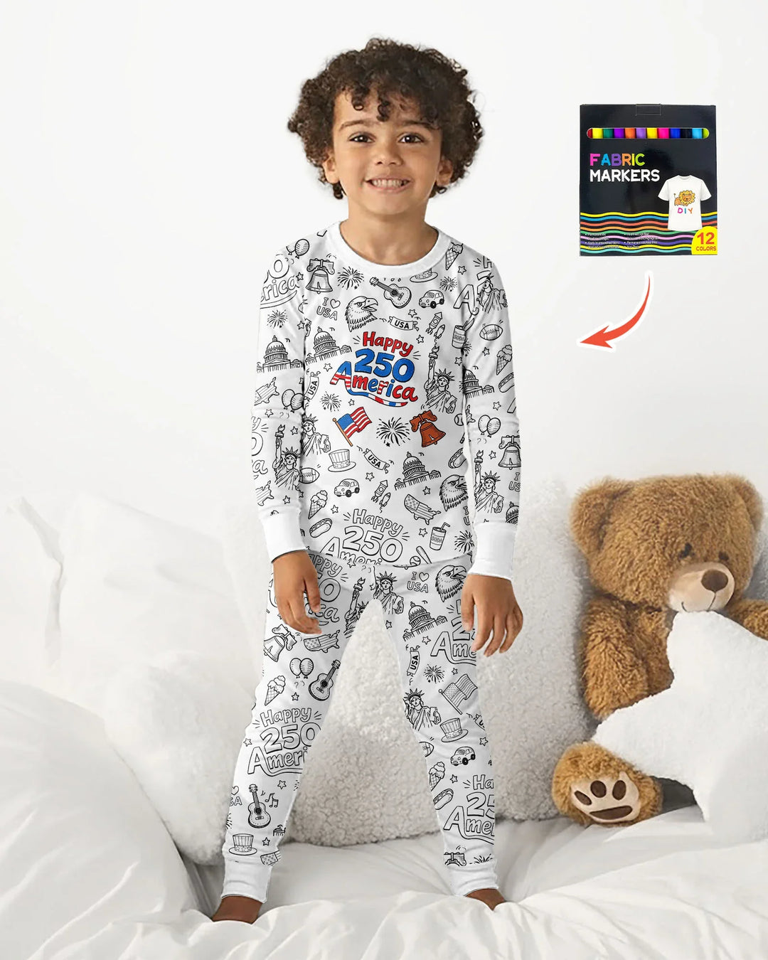 Zweiteiliges Langarm-Pyjama-Set mit Sommerfrüchten