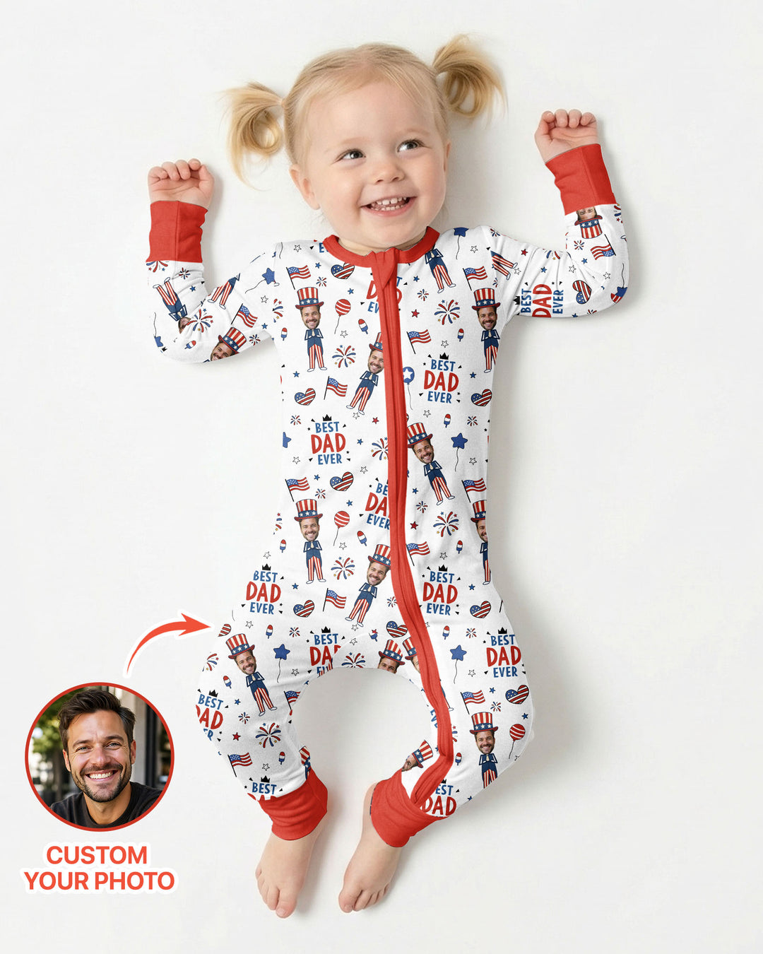 Gerippte Babykleidung mit individuellem Foto - Weich &amp; Skizzenhaft