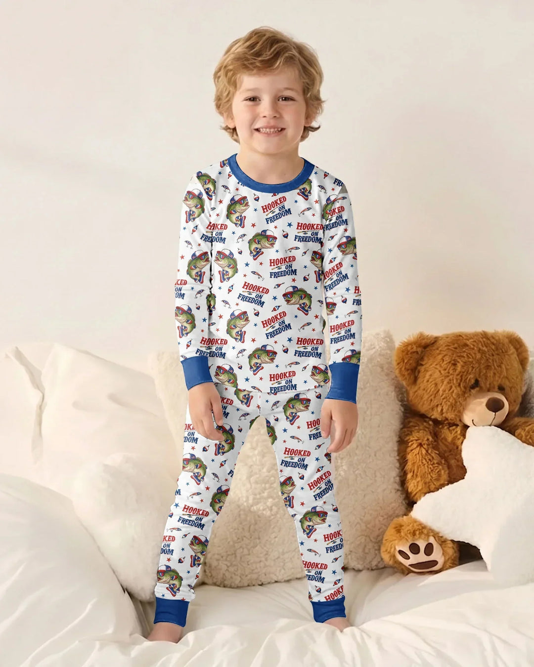 Zweiteiliges Langarm-Pyjama-Set mit Sommerfrüchten