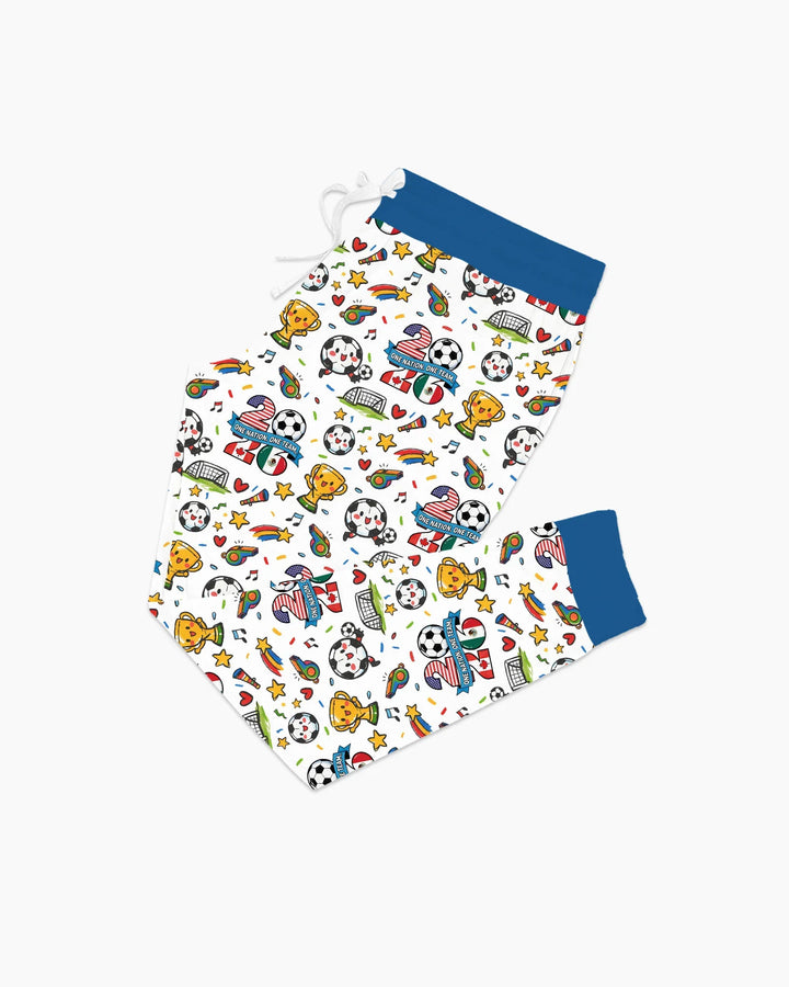 Fußballfieber 2026 Familien-Bambus-Pyjama-Set für Damen