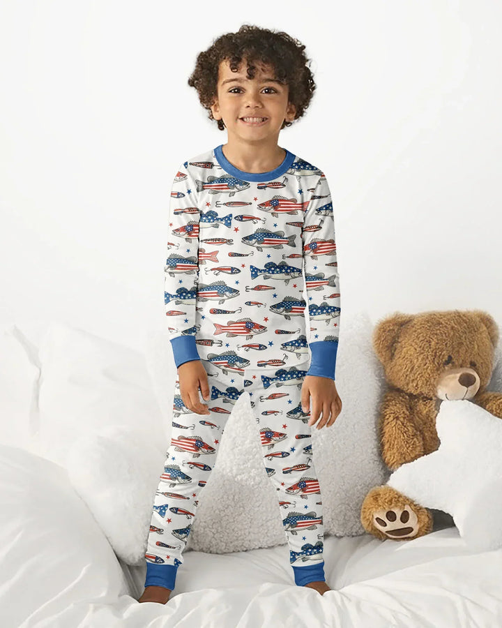 Zweiteiliges Langarm-Pyjama-Set mit Sommerfrüchten