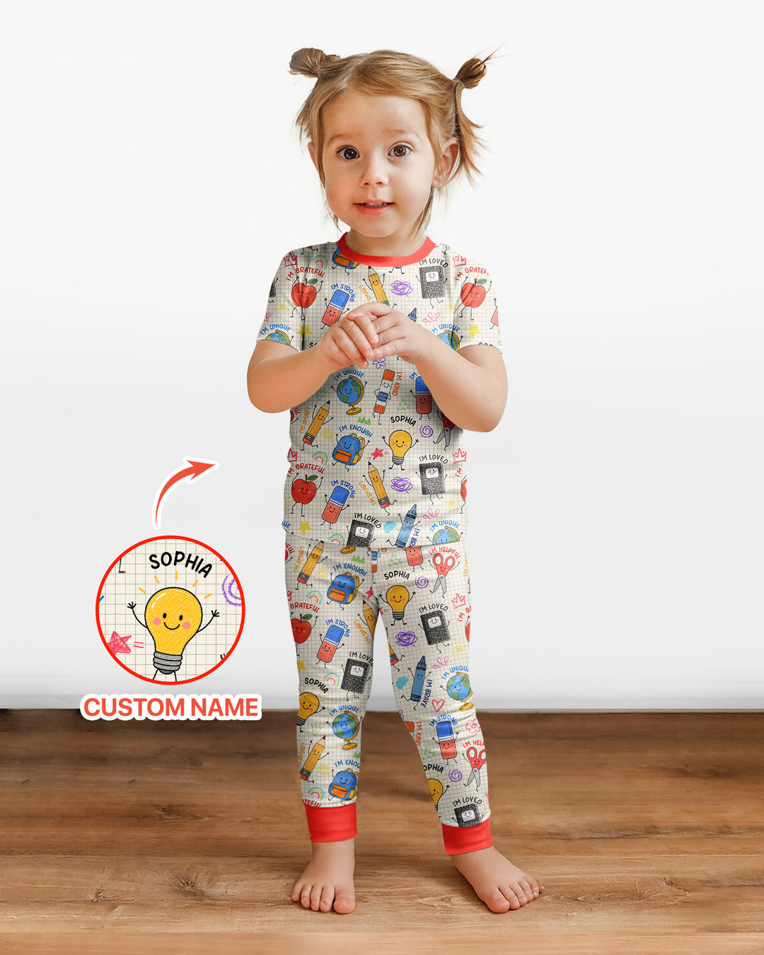 Zweiteiliges, kurzärmliges Pyjama-Set mit Marienkäfern