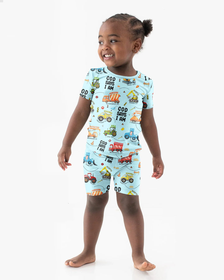 Zweiteiliges Pyjama-Set mit kurzen Ärmeln und Shorts im Sommer-Design