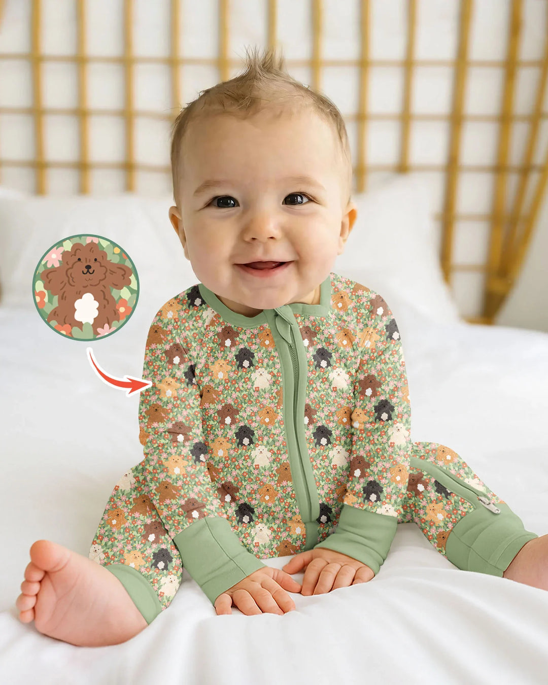 Gerippte Babykleidung mit individuellem Foto - Weich &amp; Skizzenhaft