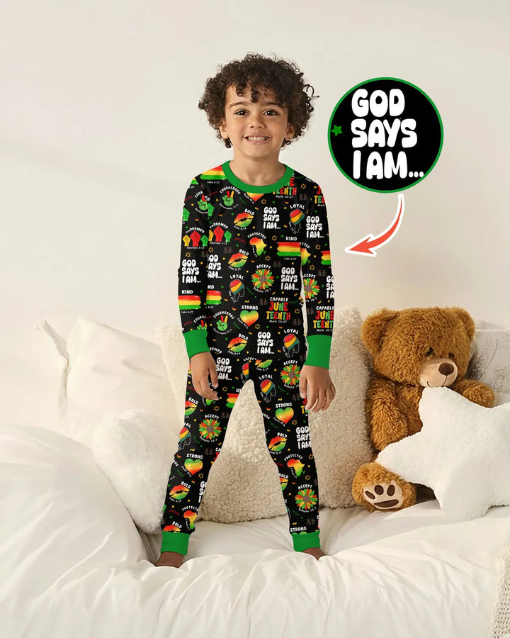 Zweiteiliges Langarm-Pyjama-Set mit Sommerfrüchten