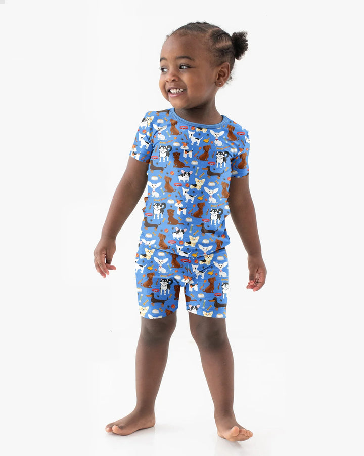 Dapper Dogs Pyjama-Set aus Bambus, zweiteilig, kurzärmelig, kurze Hose