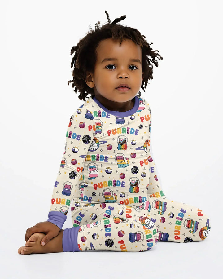 Zweiteiliges Langarm-Pyjama-Set mit Sommerfrüchten