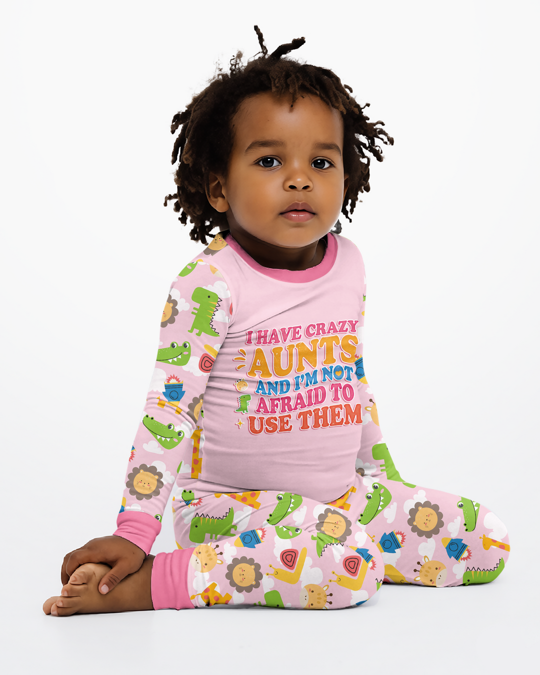 I Have Crazy Aunts Bamboo Two Piece Long Sleeve Pajama Set