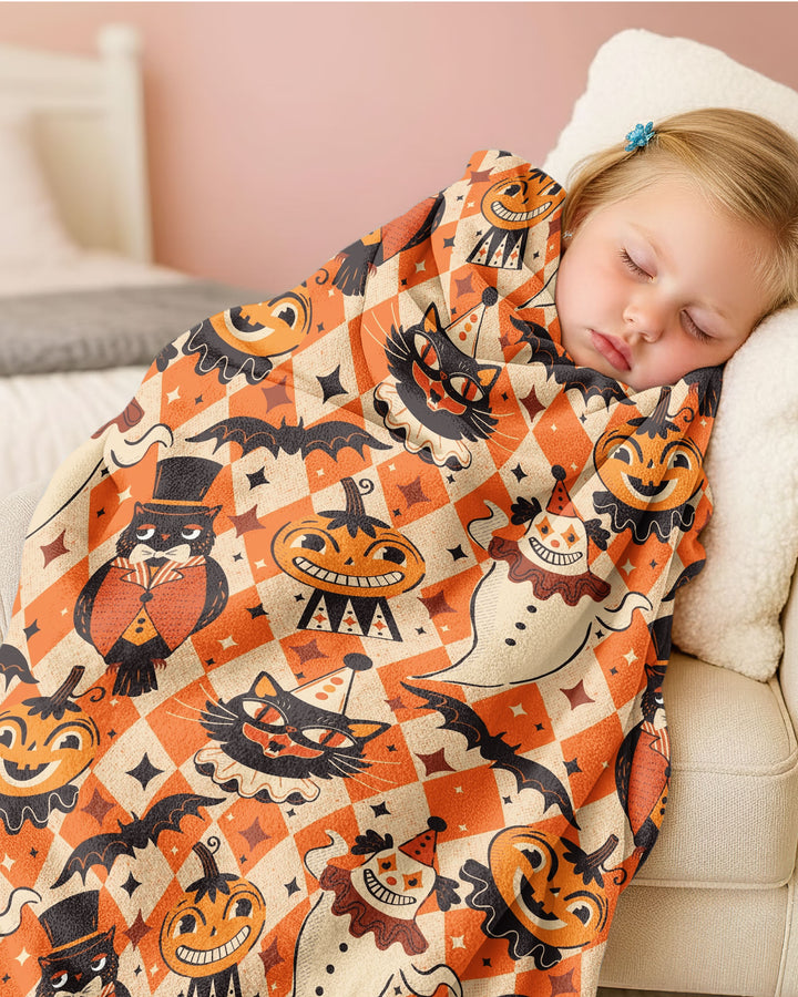 Vintage Halloween Carnival Bamboo Blanket