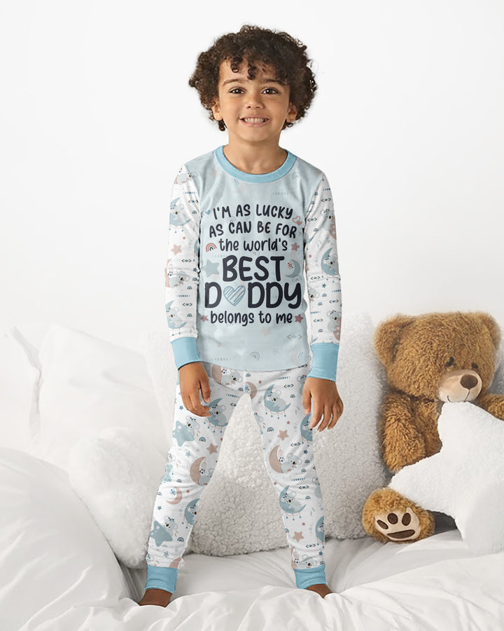 The World's Best Daddy Belongs To Me Bamboo Two Piece Long Sleeve Pajama Set