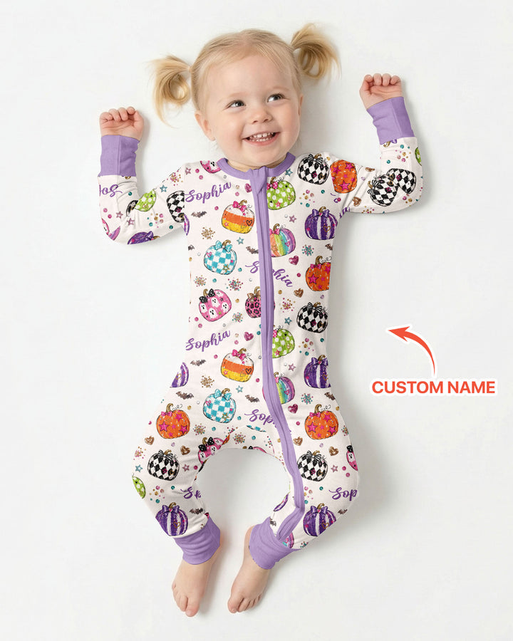 Custom Name Twinkle Pumpkin Bamboo Convertible Zippy