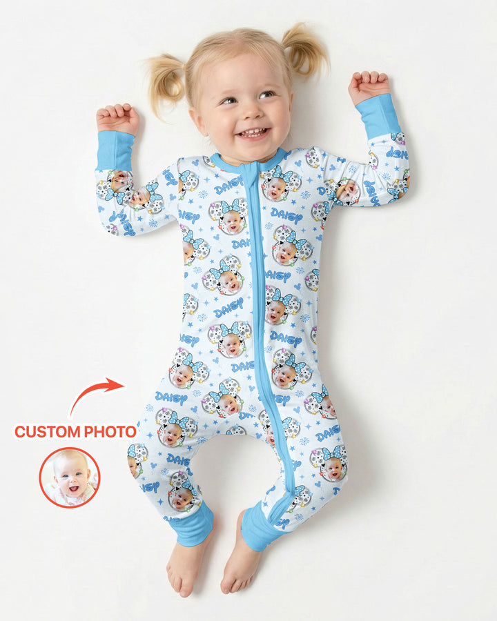 Gerippte Babykleidung mit individuellem Foto - Weich &amp; Skizzenhaft