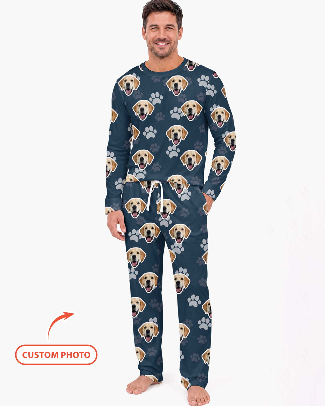 Personalized Dog & Cat Photo Bamboo Men's Pajama Set