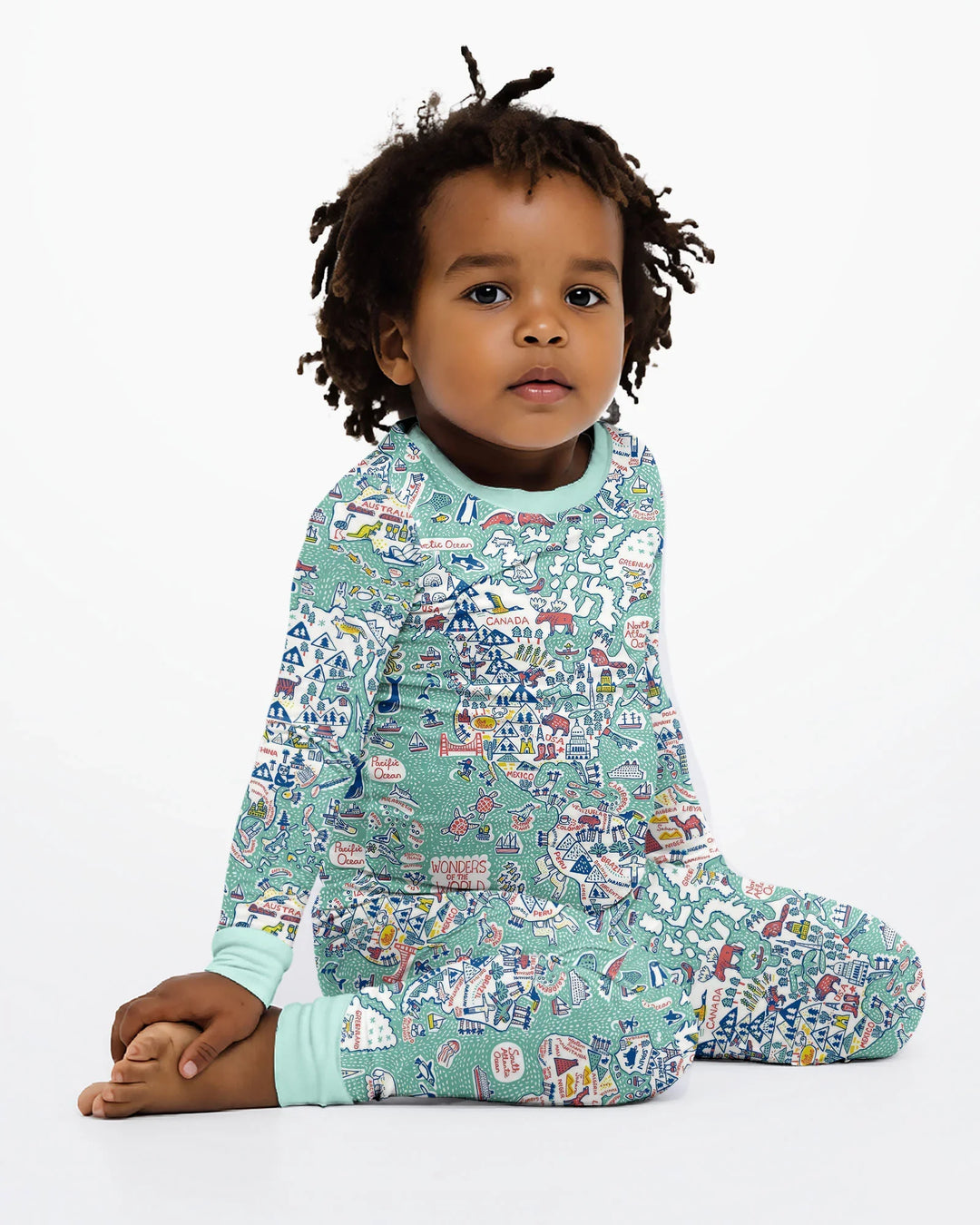 Zweiteiliges Langarm-Pyjama-Set mit Sommerfrüchten