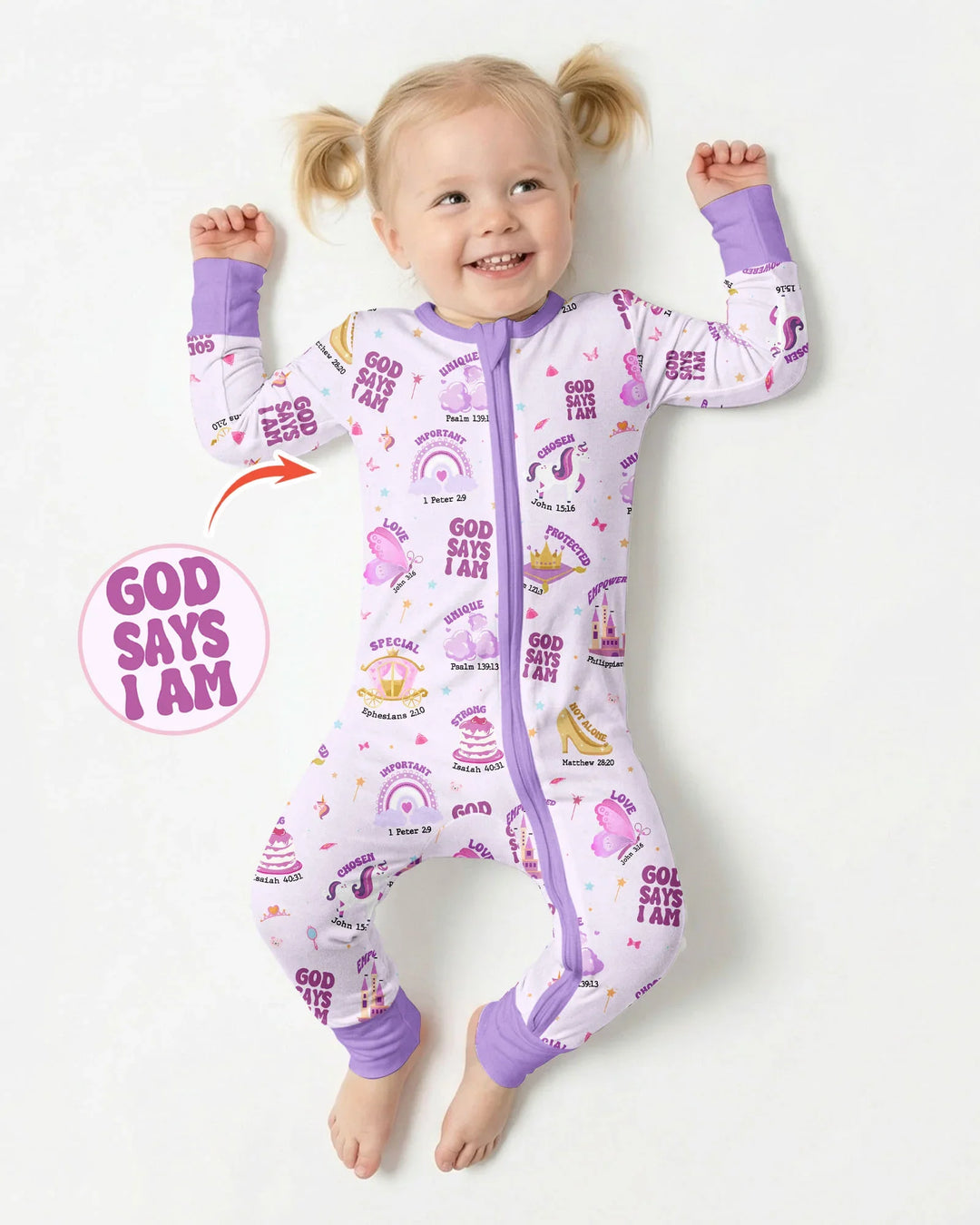 God Says I Am Girl Bamboo Convertible Zippy