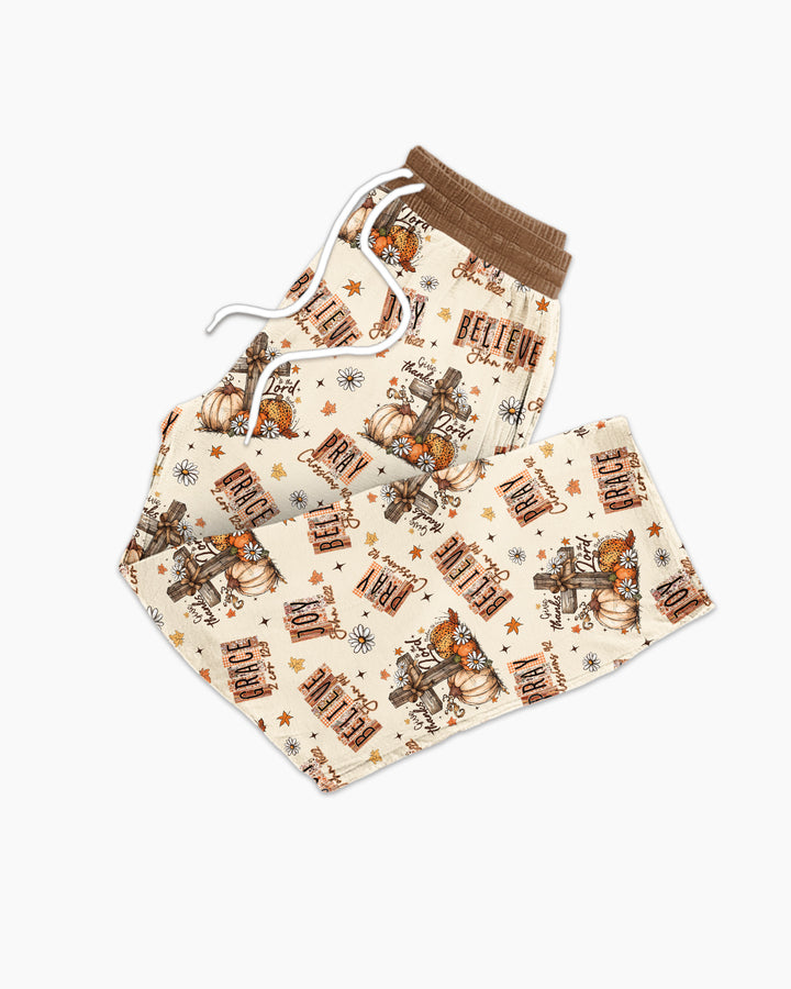 Floral Fall Give Thanks To The Lord Bamboo Men's Pajama Set