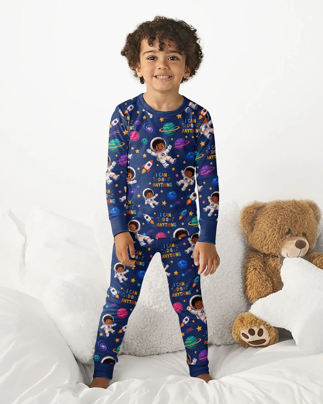 Zweiteiliges Langarm-Pyjama-Set mit Sommerfrüchten