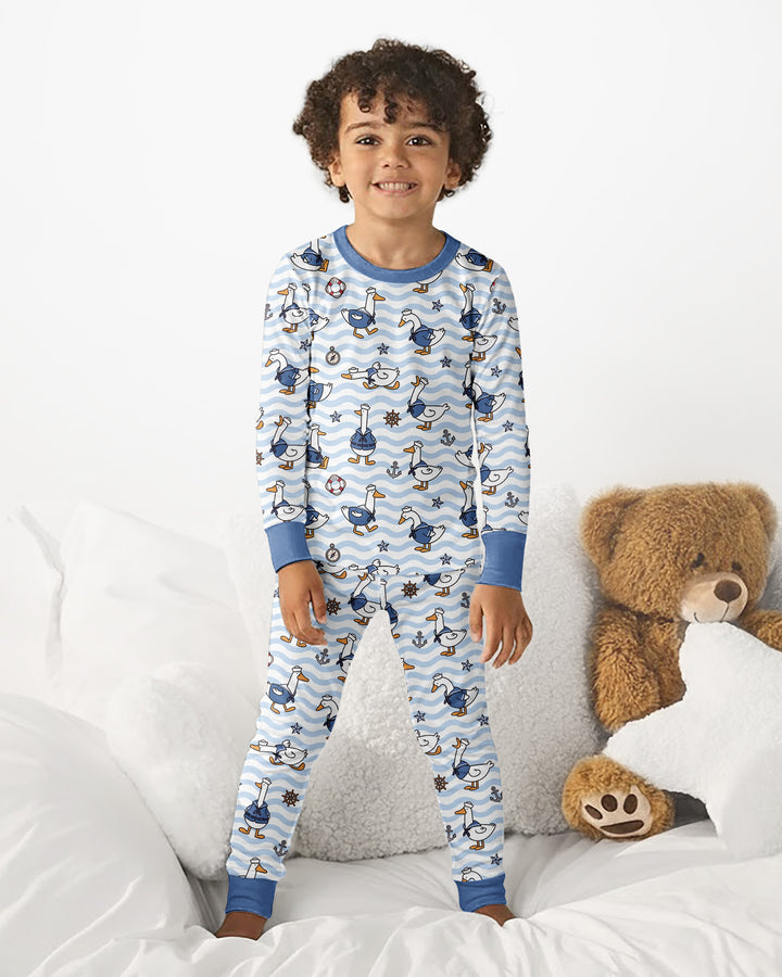 Zweiteiliges Langarm-Pyjama-Set mit Sommerfrüchten