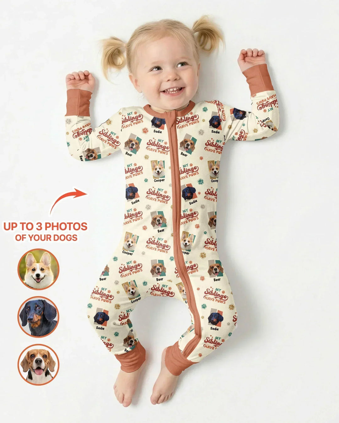 Gerippte Babykleidung mit individuellem Foto - Weich &amp; Skizzenhaft