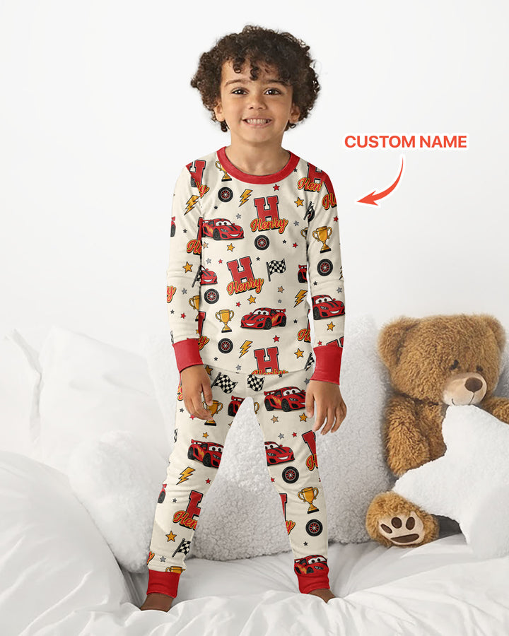 Funny Fast Car Bamboo Two Piece Long Sleeve Pajama Set
