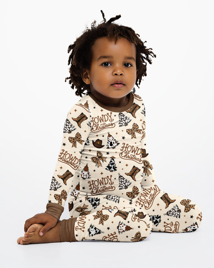 Coquette Western Howdy Christmas Bamboo Two Piece Long Sleeve Pajama Set